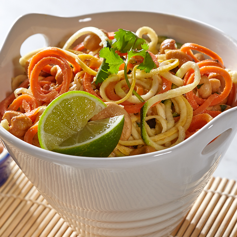 Garlic Lime Spiralized Vegetables with Cashews Recipe for Garlic Lime Spiralized Vegetables with Cashews